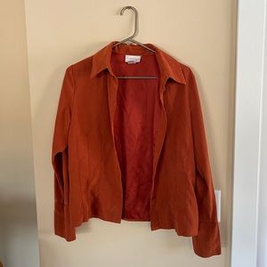 Burnt orange suede button up